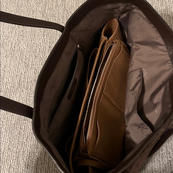 3 PCS. KATE SPADE 454 HOT FUDGE SUEDE TOTE, NWT MADEWELL BAG CORD & ORGANIZER - Picture 11 of 16